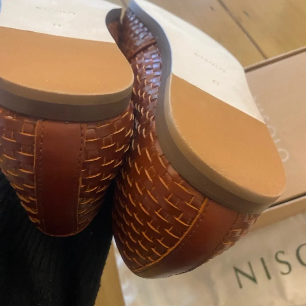 Men’s Woven Leather Slip On Loafer Nisolo Alejandro Brown Brandy New Size 11